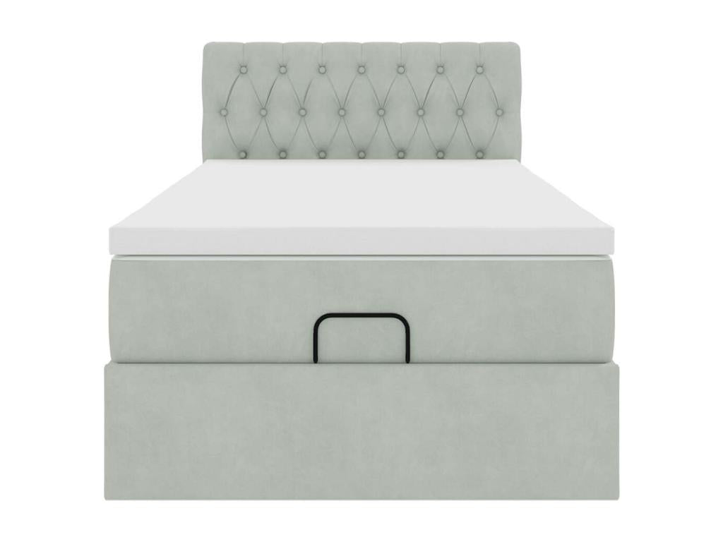 90 x 190 cm Bed Frame Velvet Gray