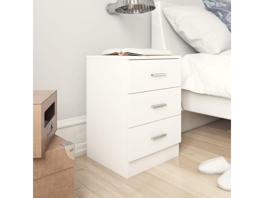 38 x 35 x 56 cm Nightstand Wood White