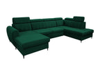 355 x 200 x 90 cm Sectional Sofa Metal Green