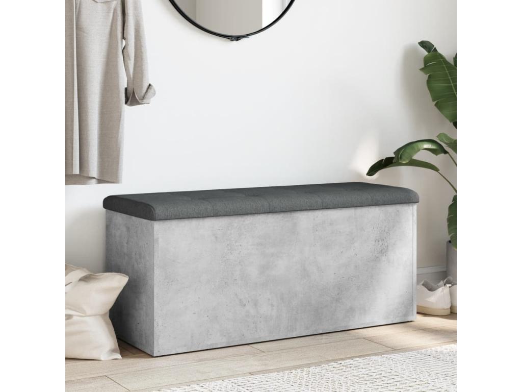 102 x 42 x 45 cm Bench Wood Concrete Finish Gray