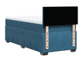 90 x 190 cm Box Spring Bed with Mattress Velvet Blue
