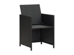 54 x 61 x 89 cm Chair Set of 4 Wood Resin Wicker Black