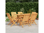 330 x 106 x 73 cm Outdoor Dining Set 7-piece Wood Resin Brown