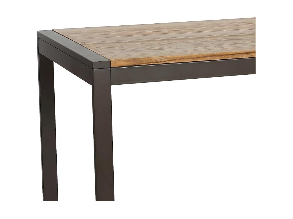 120 x 70 x 75 cm Dining Set Wood Steel Light Natural