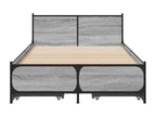 75 x 190 cm Bed Frame Wood Gray