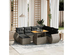 55 x 55 x 37 cm Patio Furniture Set 8-piece Resin Wicker Resin Gray