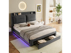 160 x 200 cm Bed without Mattress Velvet Gray
