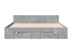 135 x 190 cm Bed Frame Wood Concrete Finish Gray