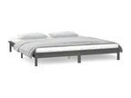 200 x 200 cm Bed Frame without Mattress Solid Wood Gray
