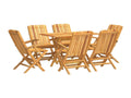 330 x 106 x 73 cm Outdoor Dining Set 7-piece Wood Resin Brown