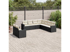 62 x 62 x 69 cm Patio Furniture Set 9-piece Resin Wicker Resin Black