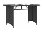 Outdoor Dining Set 2-piece Wood Resin Wicker Black