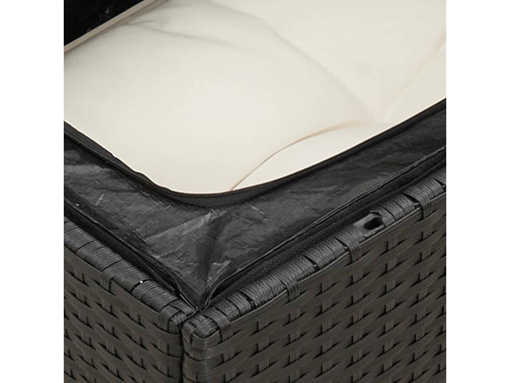 55 x 55 x 37 cm Patio Furniture Set 8-piece Resin Wicker Resin Black