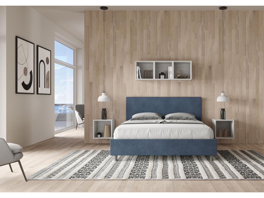 160 x 200 cm Box Spring Bed Blue