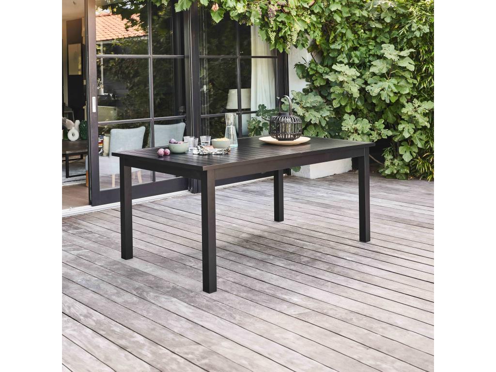 120 x 120 x 72 cm Table Extendable Steel Black
