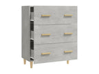 70 x 34 x 90 cm Sideboard Wood Concrete Finish Gray