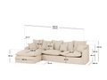 278 x 170 x 95 cm Sectional Sofa Right-facing Blue