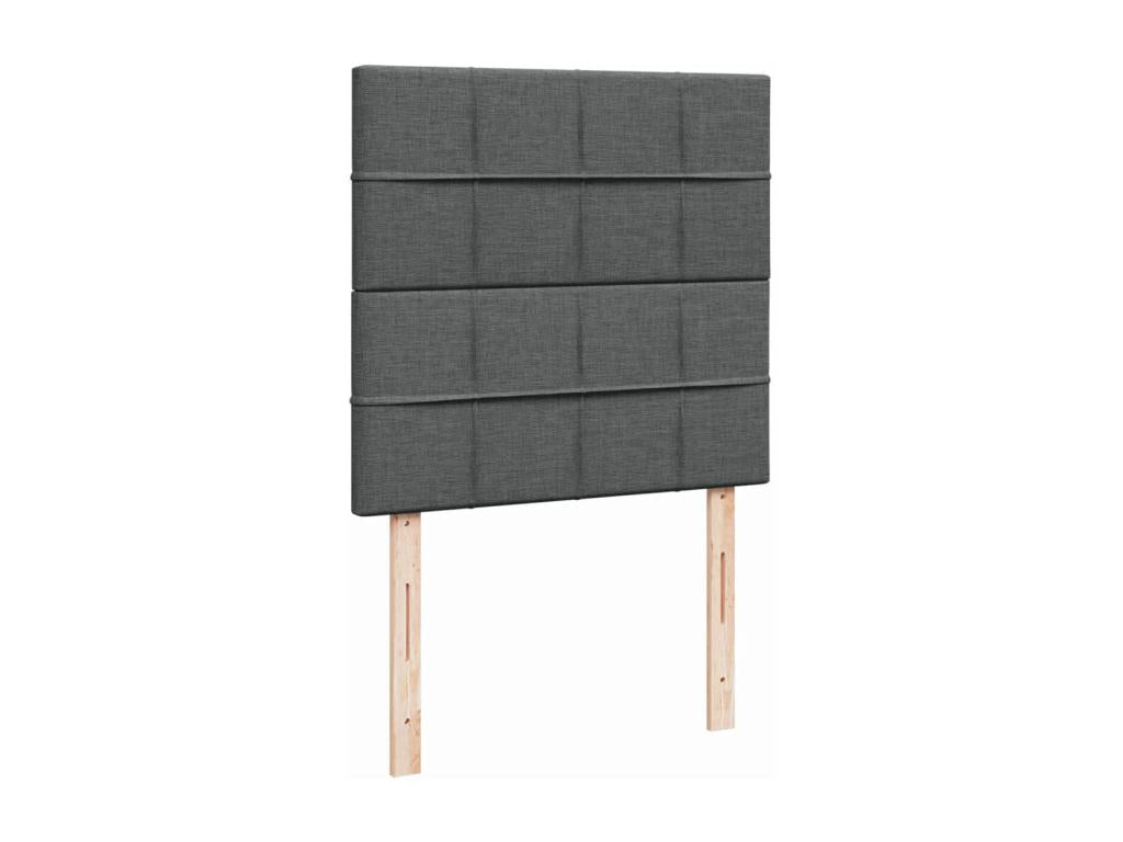 90 x 190 cm Box Spring Bed Wood Fabric Gray