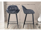 54 x 57 x 93 cm Stool Set of 2 Velvet Metal Charcoal Gray
