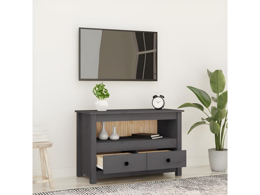 79 x 35 x 52 cm TV Stand Wood Gray