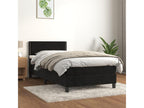 80 x 200 cm Box Spring Bed Velvet Black