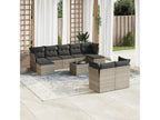55 x 55 x 37 cm Patio Furniture Set 10-piece Resin Wicker Resin Gray
