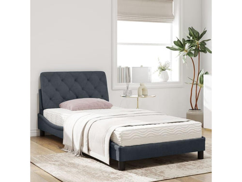 100 x 200 cm Bed with Mattress Velvet Gray