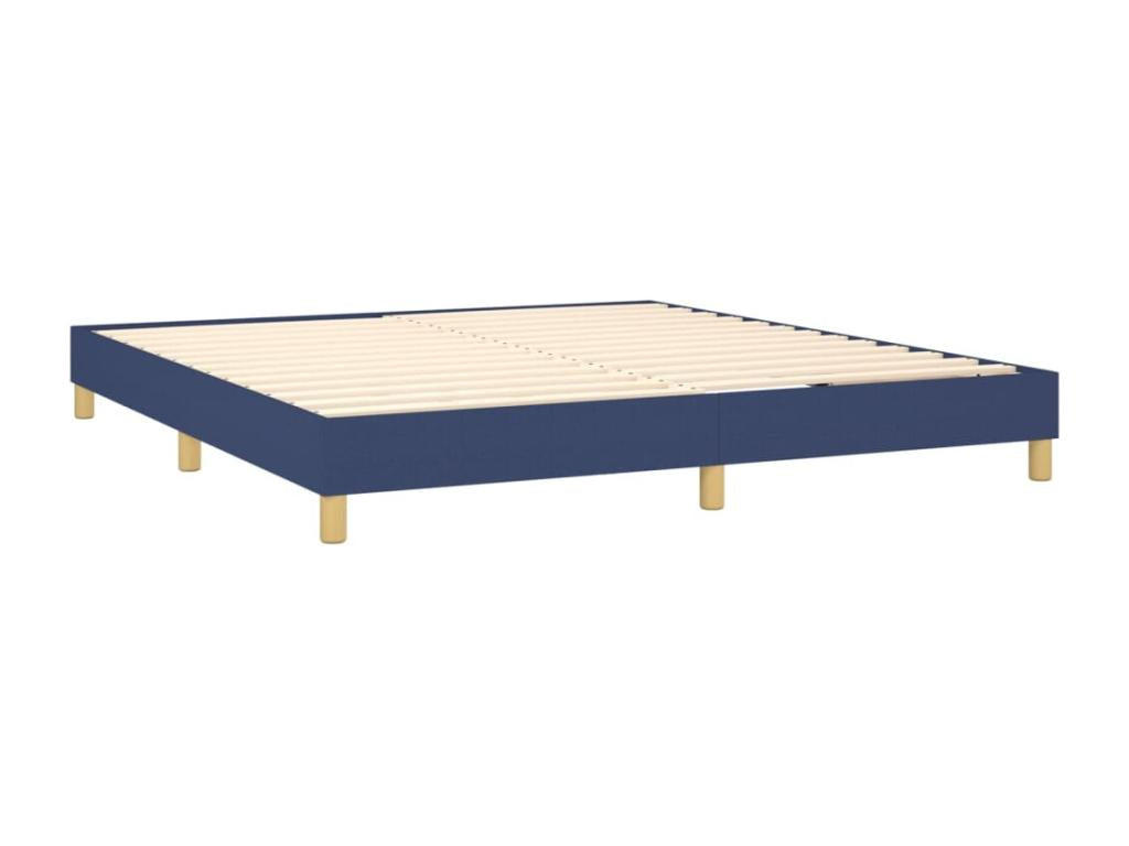 160 x 200 cm Box Spring Bed with Mattress Fabric Blue