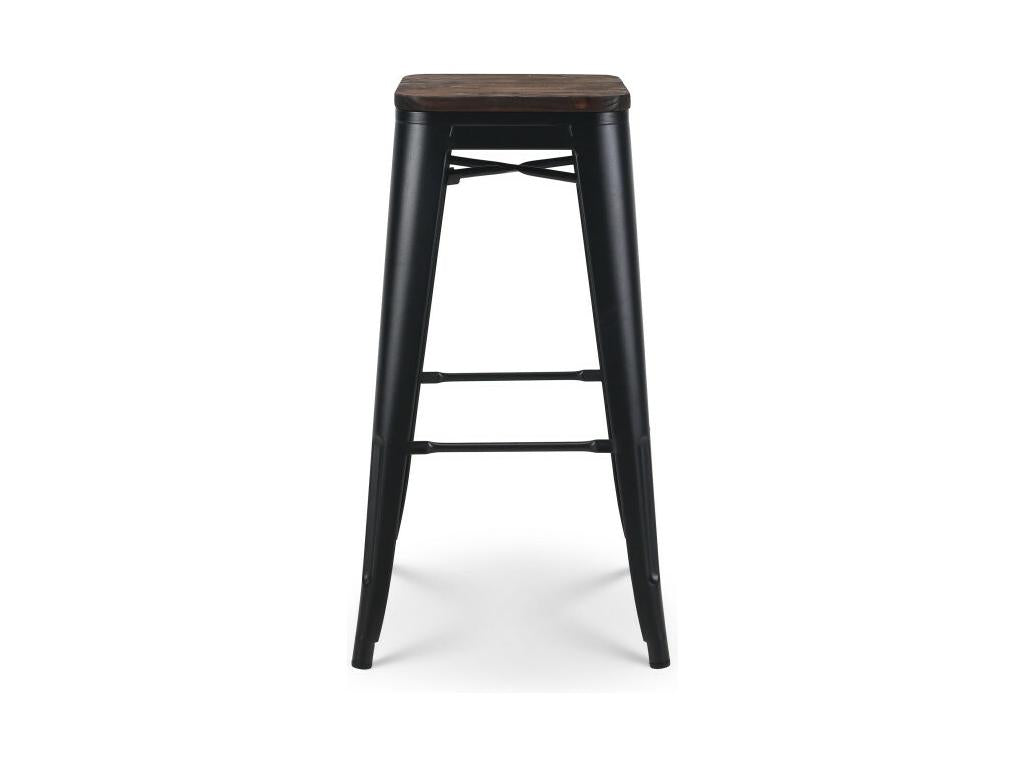 43 x 43 x 76 cm Stool Wood Metal Black