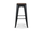 43 x 43 x 76 cm Stool Wood Metal Black