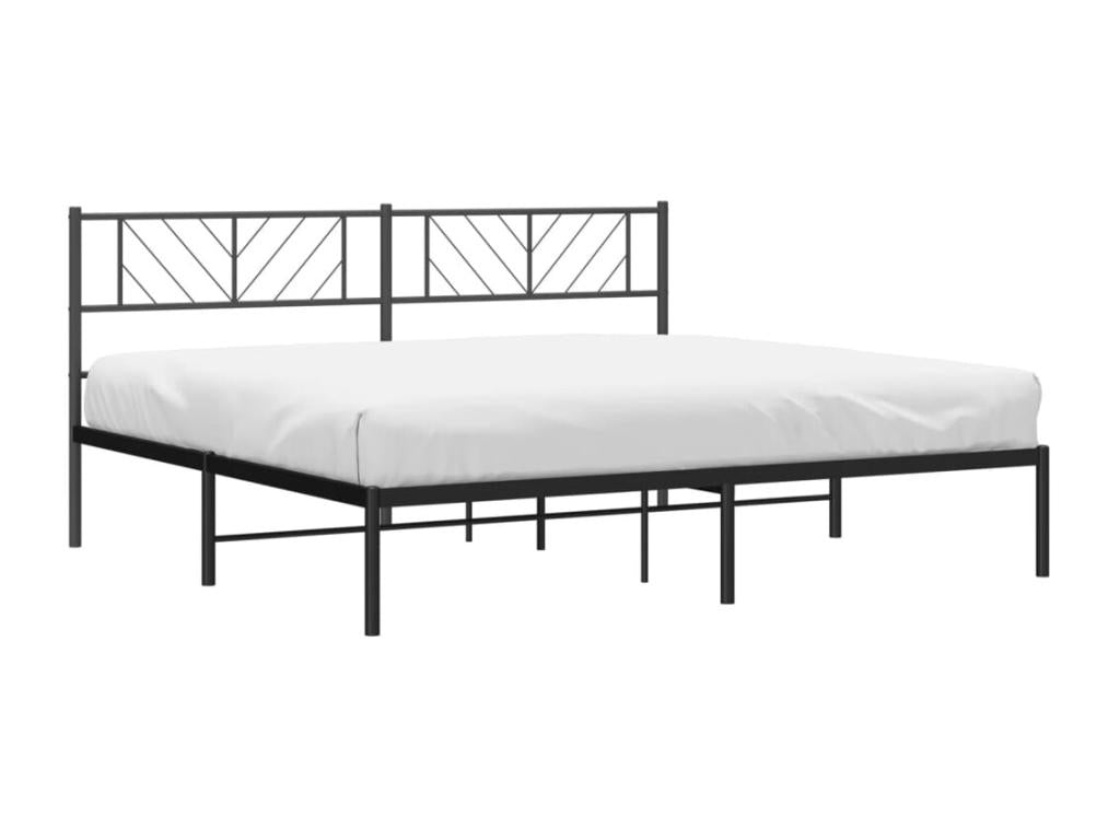 183 x 213 cm Bed Frame Metal Steel Black