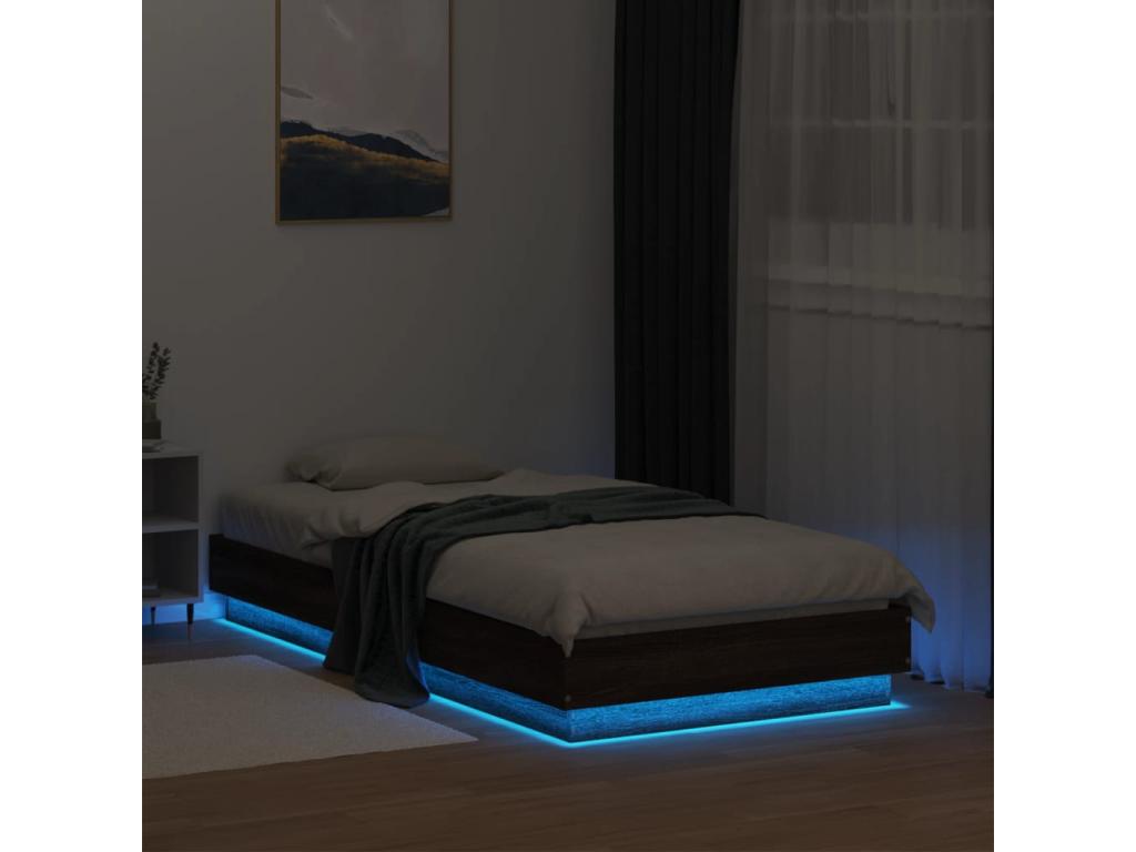 90 x 190 cm Bed Frame Wood Brown