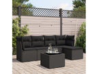 63 x 73 x 78 cm Patio Furniture Set 6-piece Wood Resin Wicker Black
