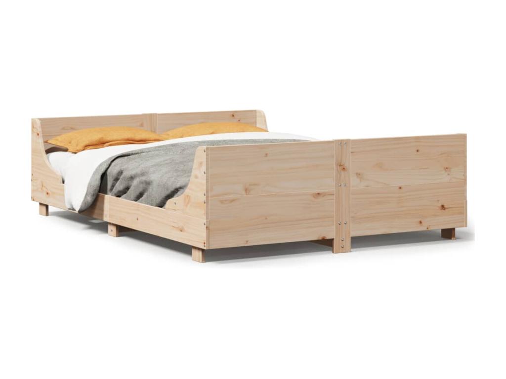 140 x 190 cm Bed Frame without Mattress Wood Brown