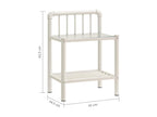 45 x 34 cm Nightstand Glass Metal White