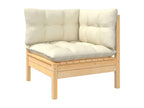66 x 62 x 70 cm Patio Furniture Set 5-piece Wood Cream