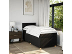 100 x 200 cm Box Spring Bed with Mattress Wood Fabric Black