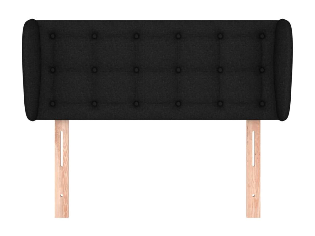 93 x 23 x 88 cm Bed Wood Fabric Black
