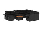 55 x 55 x 37 cm Patio Furniture Set 11-piece Resin Wicker Resin Black