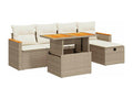 62 x 69 x 62 cm Patio Furniture Set 6-piece Resin Wicker Resin Beige