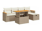 62 x 69 x 62 cm Patio Furniture Set 6-piece Resin Wicker Resin Beige