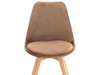 49 x 50 x 83 cm Chair Set of 4 Wood Velvet Brown