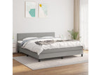 180 x 200 cm Box Spring Bed with Mattress Fabric Gray