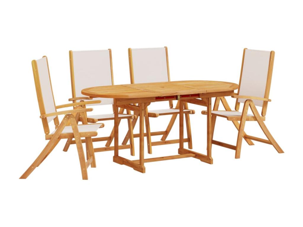 55 x 69 x 62 cm Outdoor Dining Set 5-piece Wood Resin Brown