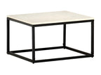 60 x 60 x 35 cm Coffee Table Metal Marble White