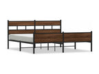 200 x 200 cm Bed Frame without Mattress Wood Metal Brown