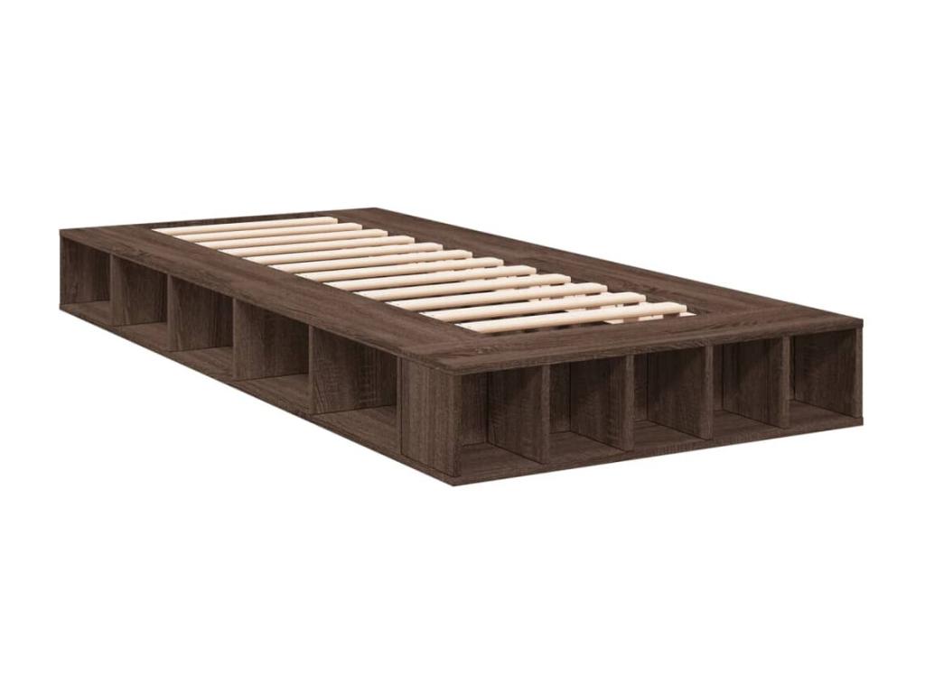 75 x 190 cm Bed Frame Wood Brown