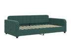 90 x 200 cm Bed with Mattress Wood Velvet Green
