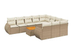 62 x 62 x 69 cm Patio Furniture Set 11-piece Resin Wicker Resin Beige