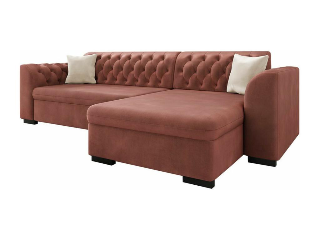275 x 275 x 82 cm Sectional Sofa Wood Red